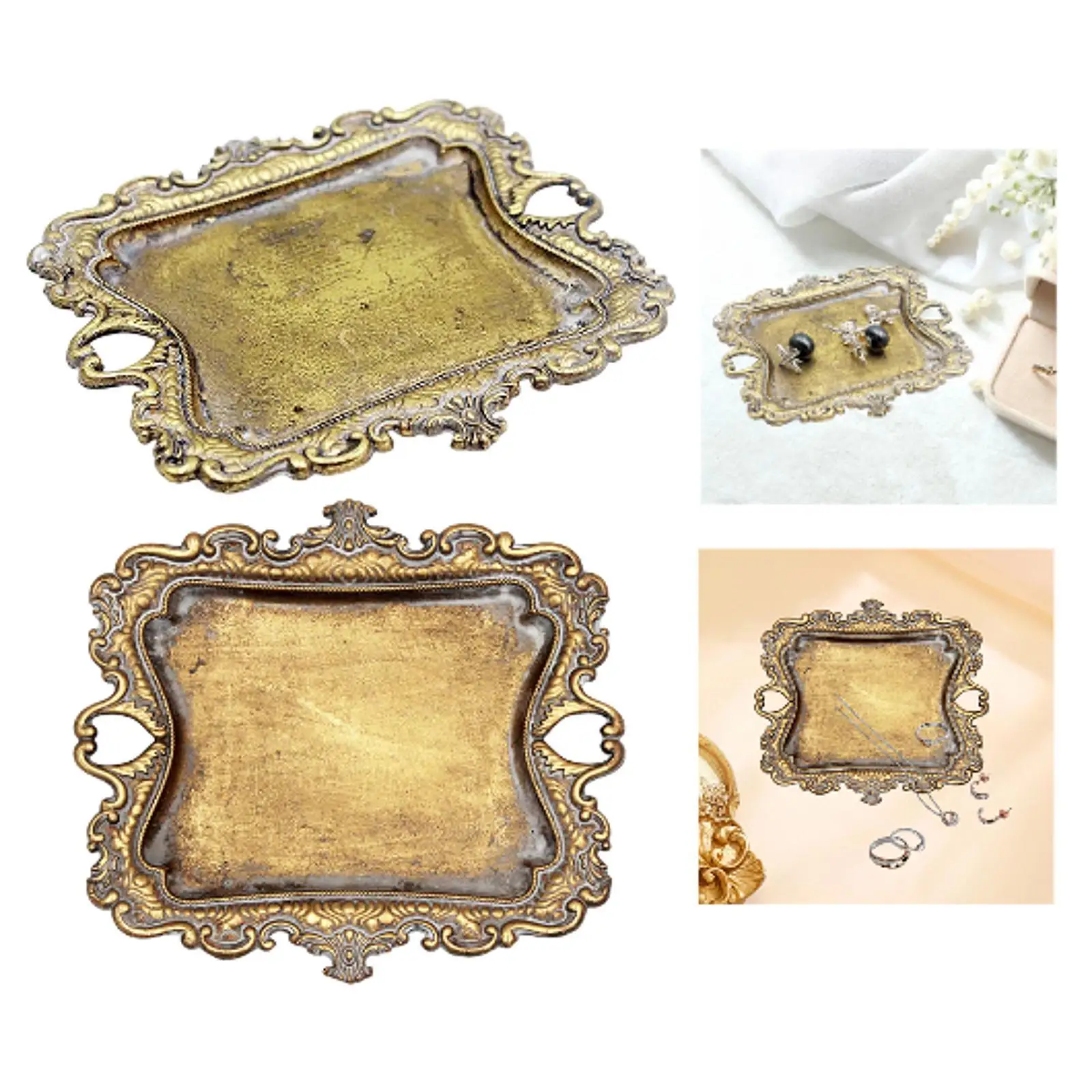 

Retro Design Trinket Tray Jewelry Tray Business Cards Holder for Wedding Anniversary Gift Earrings Ring Organizer Multipurpose