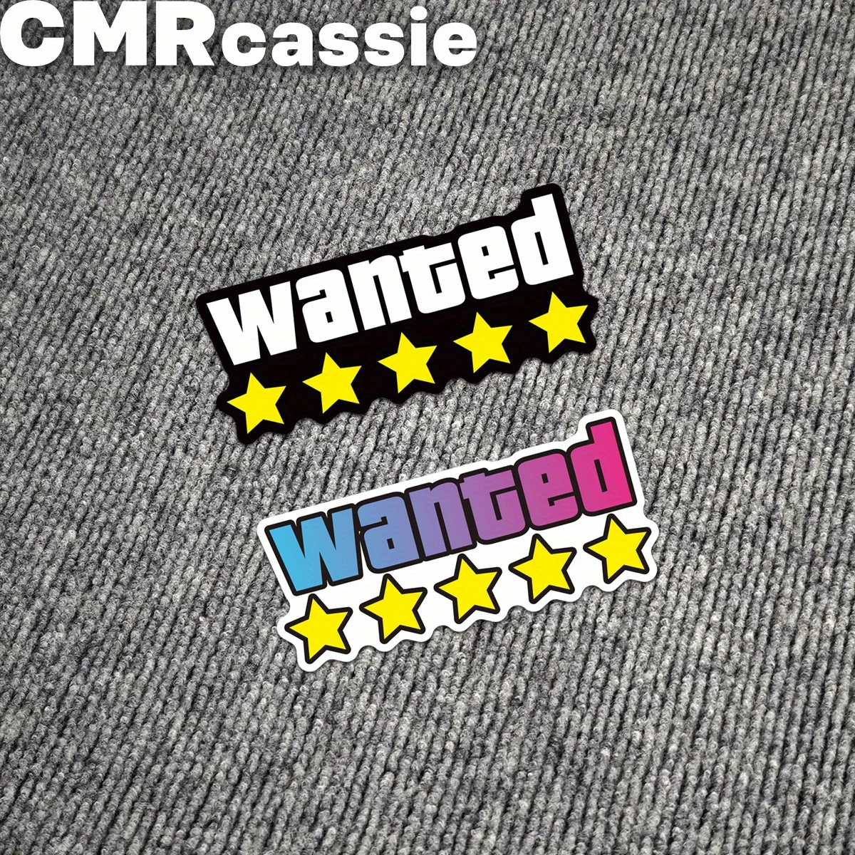 Juego de pegatinas para ventana y parachoques de coche Wanted de cinco estrellas de edición limitada - Calcomanías de vinilo impermeables Wanted