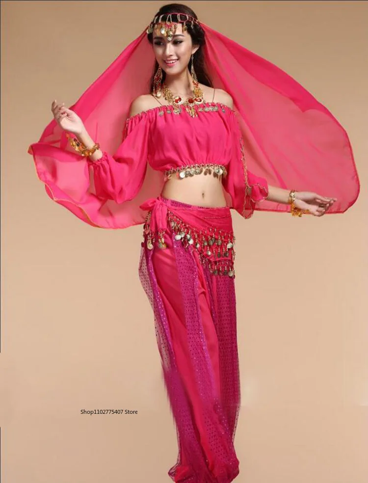 4 unids/set 2020 recién llegado trajes de danza del vientre Oriental Sexy para mujeres bailando practicar trajes de danza del vientre diseño para mujeres