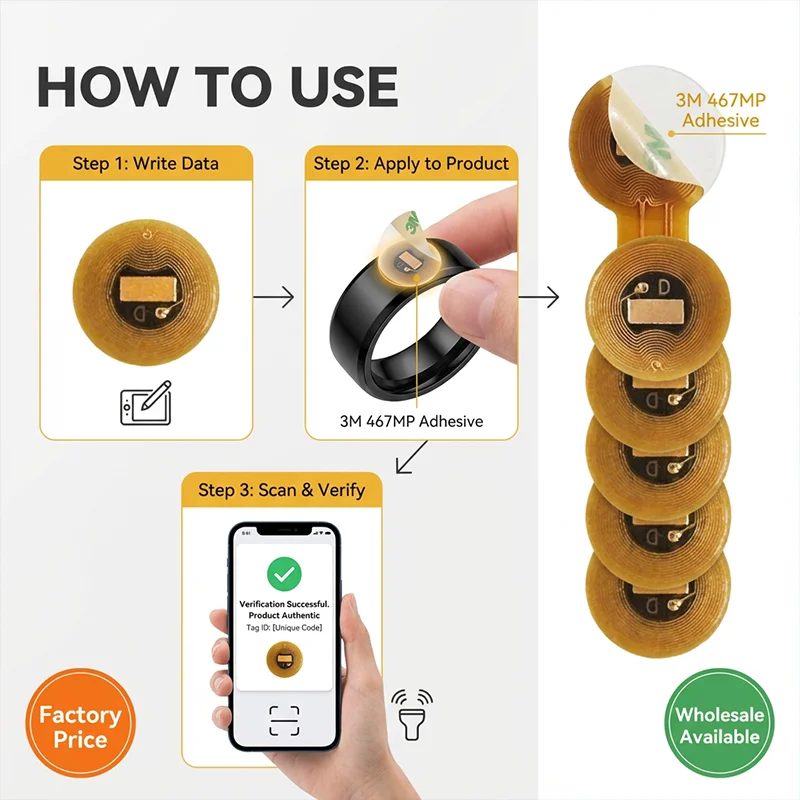6mm Diameter NXP NTAG213 NFC Tags Programmable RFID Stickers round Waterproof Flexible FPC NFC Labels for Phones And Wearables
