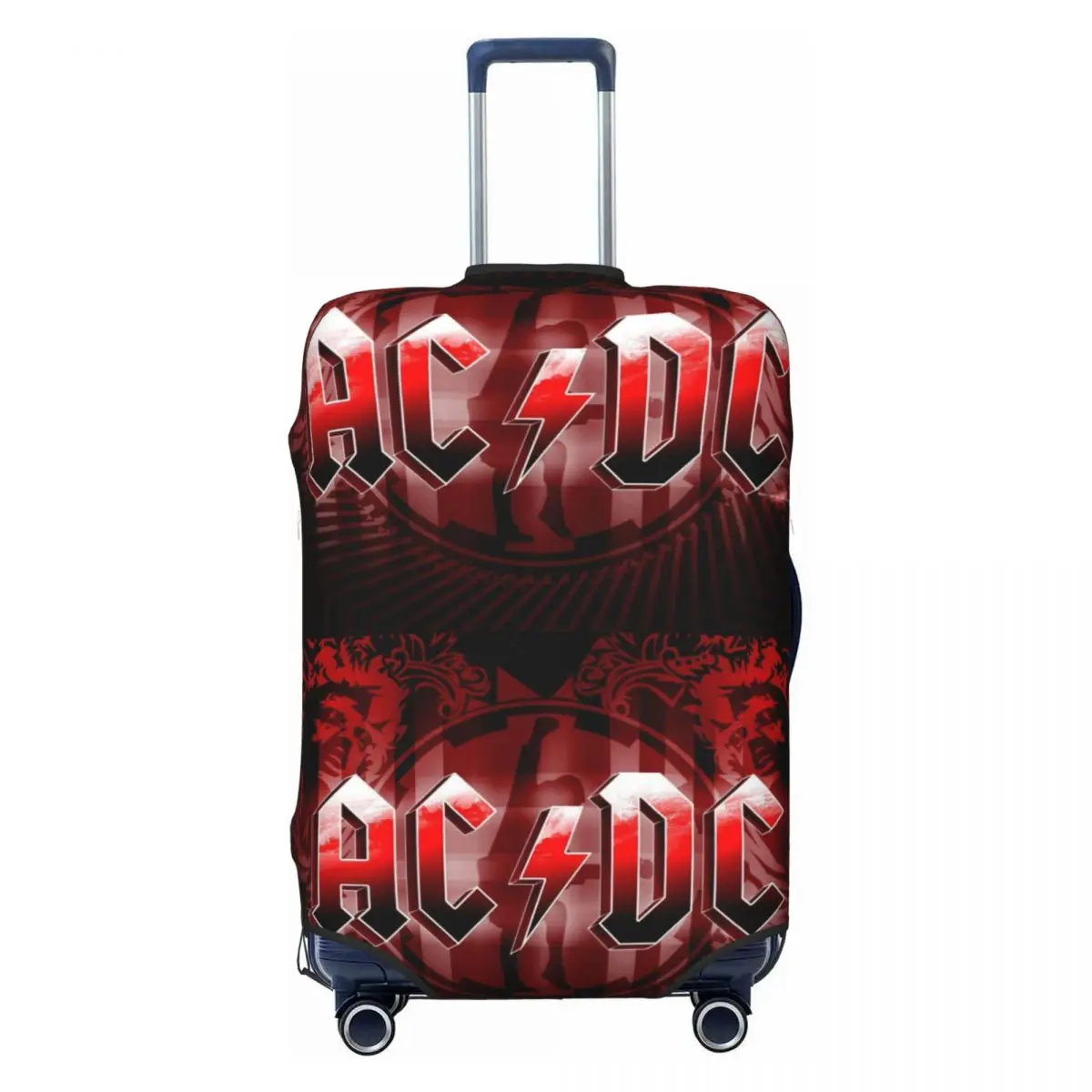 

Custom AC DC Rock Roll Band Luggage Cover Funny Suitcase Protector Covers Suit For 18-32 inch