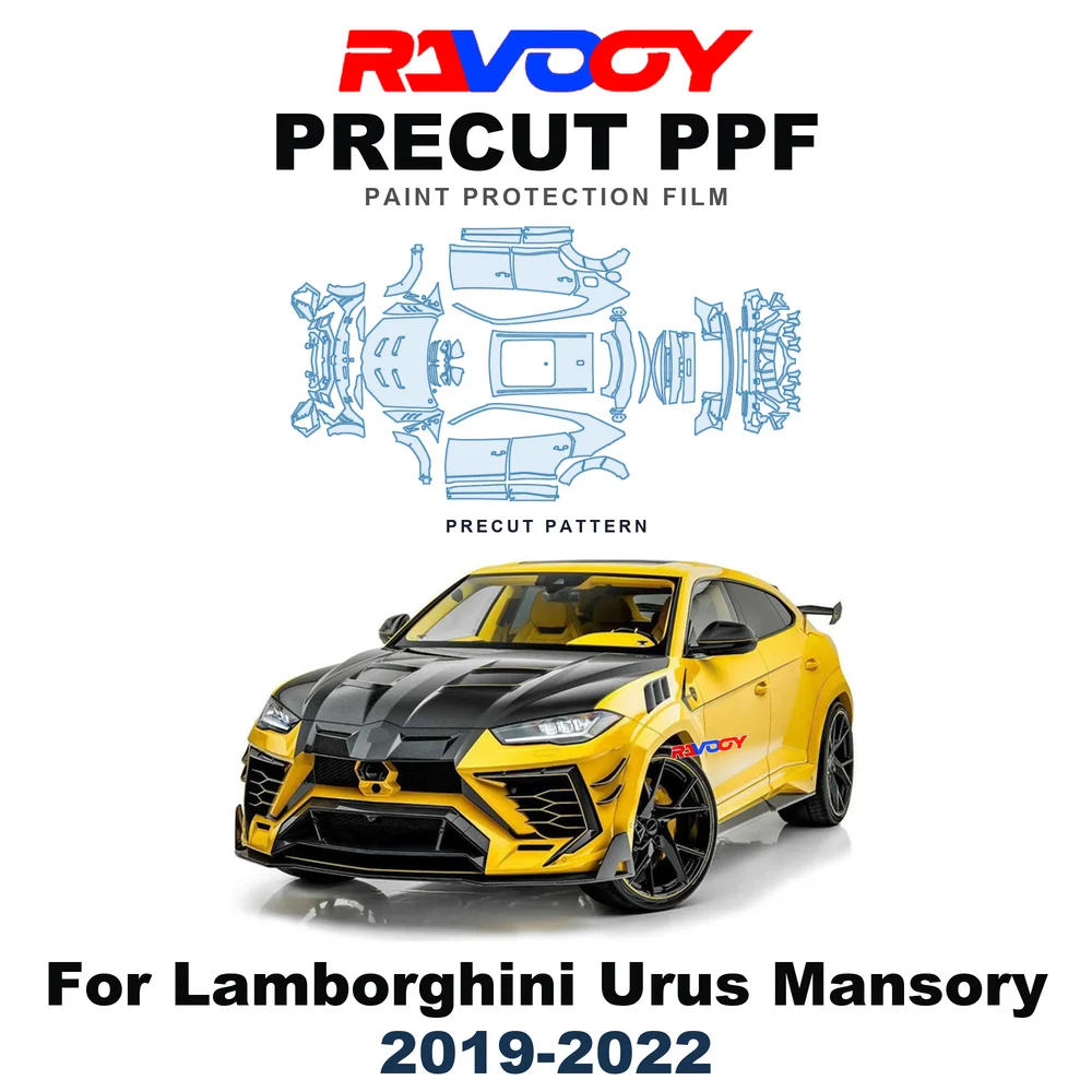 Precut PPF For Lamborghini Urus Mansory 2019-2022 8.5mil TPU Paint Protection Film Hood Bonnet Bumper Headlight Self-Healing