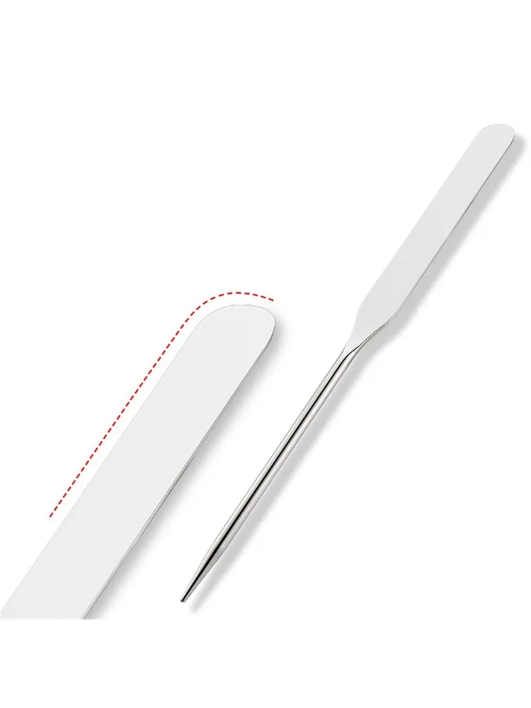 Plateau de Palette en acier inoxydable, ensemble de tiges, spatule, Toner, mélange de maquillage, bâton de mélange de fond de teint, crème, outil de maquillage cosmétique, 2 pièces