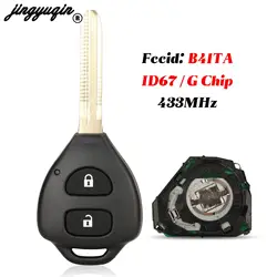 jingyuqin 2 przyciski do Toyoty Prius Hilux Etios Vios Yaris Innova Sw4 Camry Fob 433Mhz ID67/ G Chip B41TA Smart Remote Car Key