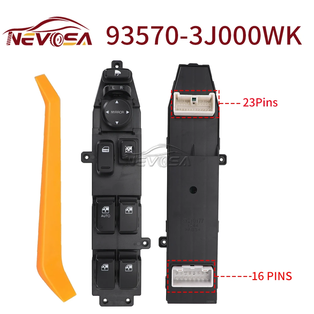 NEVOSA For Hyundai Veracruz 2007 2008 2009 2010-2012 Power Window Switch Driver Side Power Window Master Switch 93570-3J000WK