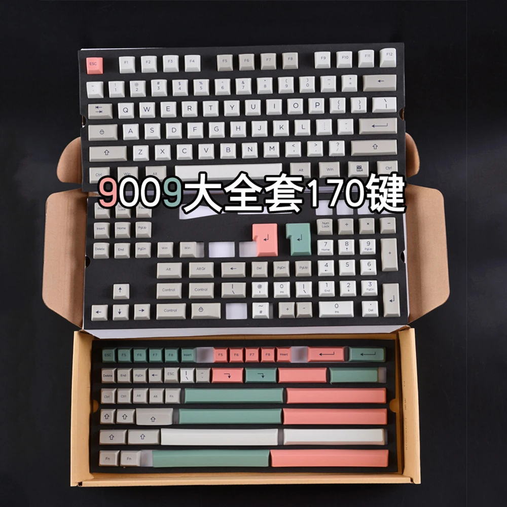 Imagem -02 - Chaves 9009 SA Pbt Bola Chave Bonés para Cruz Swtich Teclado Mecânico Gaming Keycaps Cinza Branco 6u 6.25u 7u Keybar 170