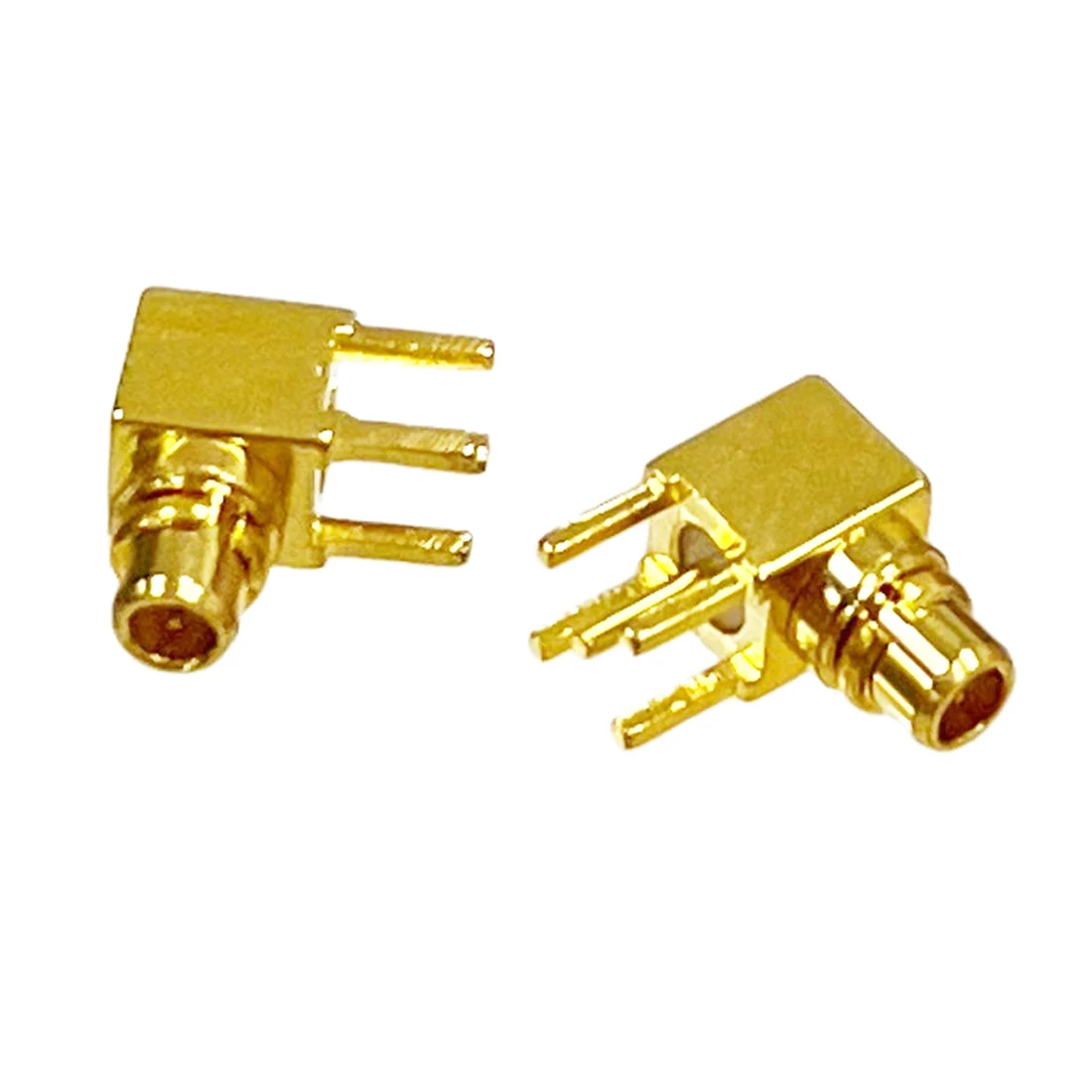 2pc MMCX Plug Male RF COAX Connector Right Angle Type 90-Degree PCB Mount Goldplated Terminal