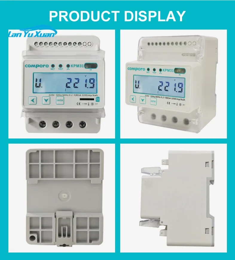 Smart Home Energy Monitor Meter Bidirectional WiFi MQTT Single Phase RS485 80A Home Assistant
