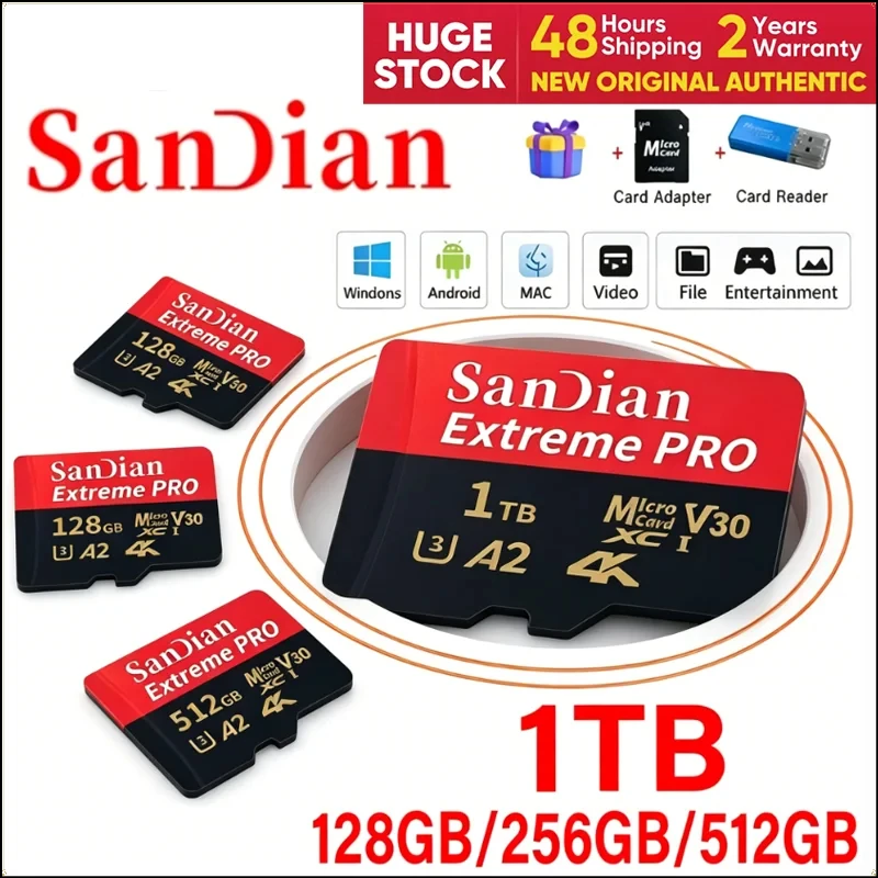 

High-Speed Storge SD Card Original Micro TF Cards Class 10 Fast Transfer Memory Card for Phones/Digital Camera/MP3 Player