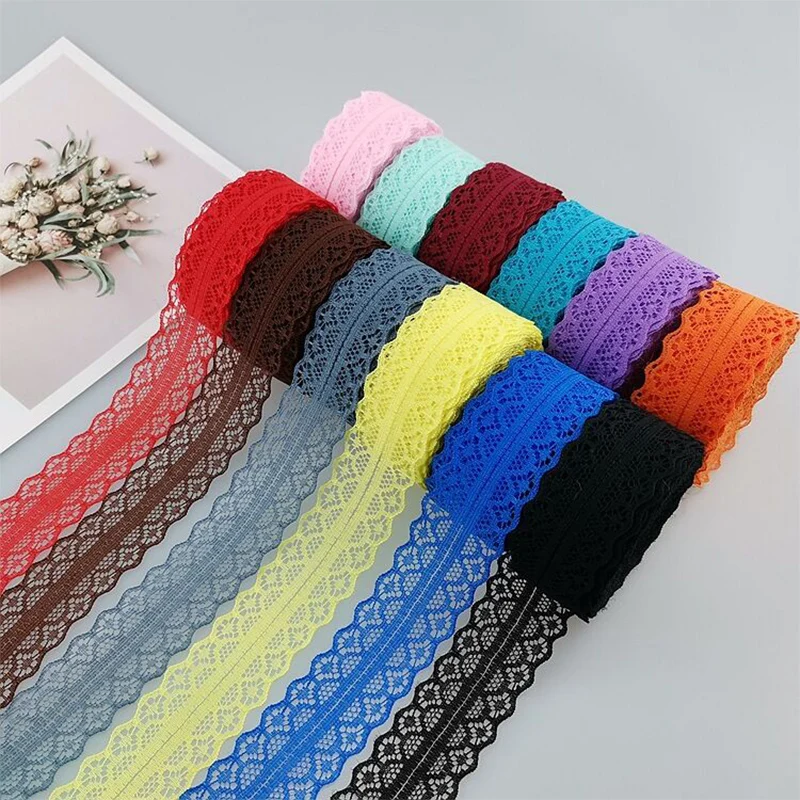 5 10Yards/Roll 27mm Knitted Lace Fabric No-elastic Polyester Lace Ribbon Handmade Patchwork DIY Sewing Accessories  For Craft