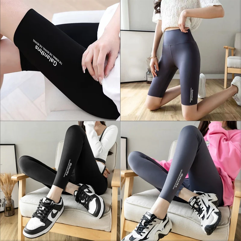 

Брюки с пятью точками акулы, женские узкие леггинсы с высокой талией, женские велосипедные спортивные шорты для живота, тонкие брюки для йоги