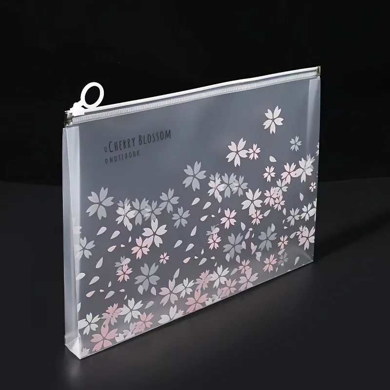 4/12 قطعة A4 لطيف ساكورا مجلد ملف الحقيبة القرطاسية تخزين سستة حقيبة ملفات للمدرسة اللوازم المكتبية الكرتون التخزين المنظم