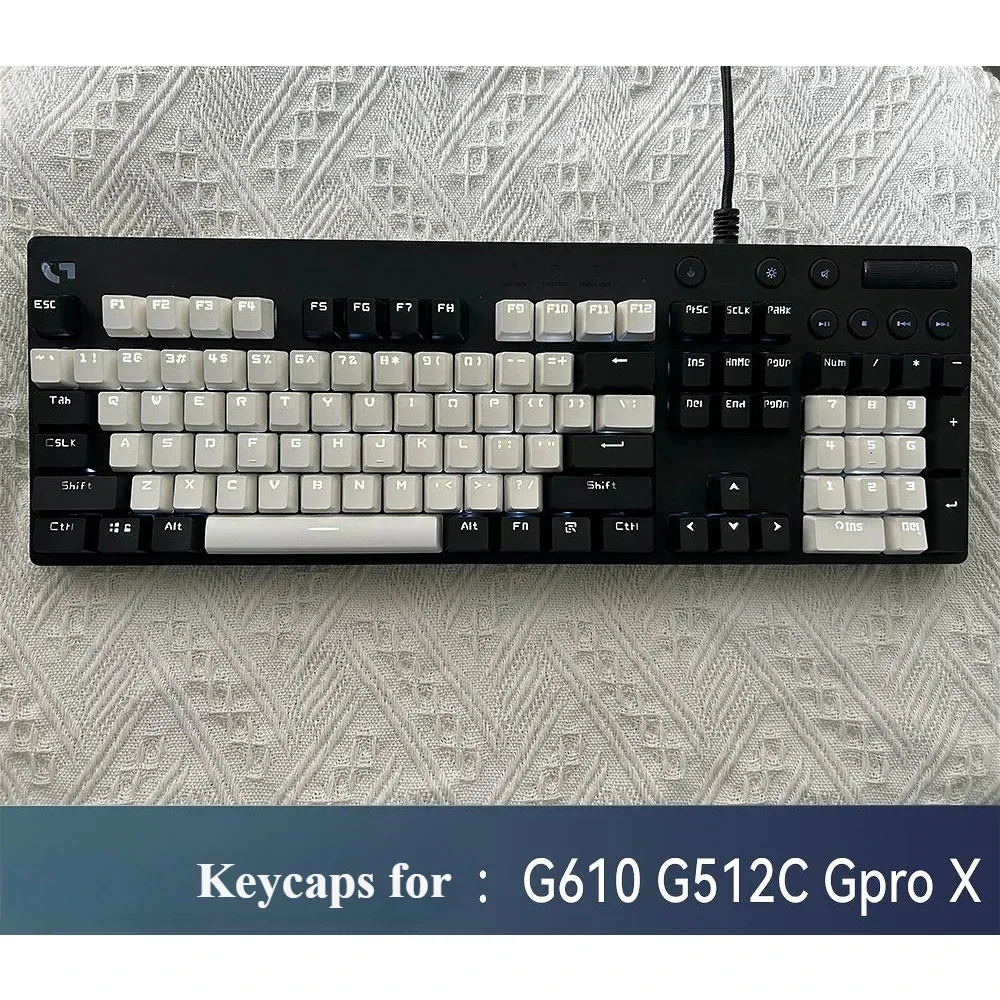 GEFENSI New Original Suitable For Logitech G610 Black Keycaps PBT Translucent Cherry Mechanical Keyboards