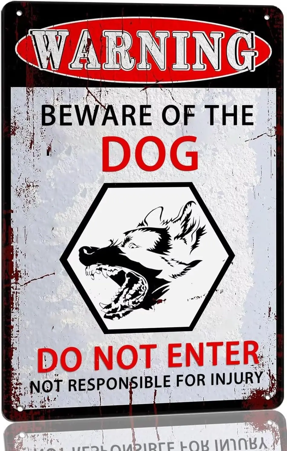 Beware of Dog Metal Tin Sign Do Not Enter Not Responsible for Injury Sign Warning Sign for Yard No Trespassing Dogs For Fence Do