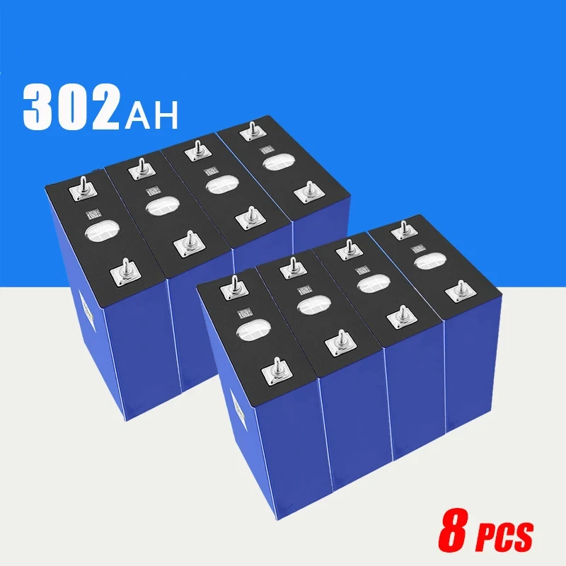 8PCS 3.2V 302Ah Lifepo4 Battery Cell Lithium Iron Phosphate Solar RV Grade A DIY 12V 24V 310Ah RV Boat Home Energy