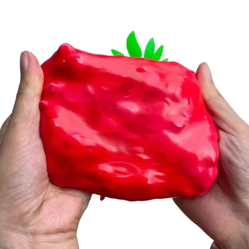 Strawberry Crunchy Squishy Stress Ball, Crispy Sound Squeeze Toy, Round Sensory Fidget Toy, Slow Rebound Decompression Stress