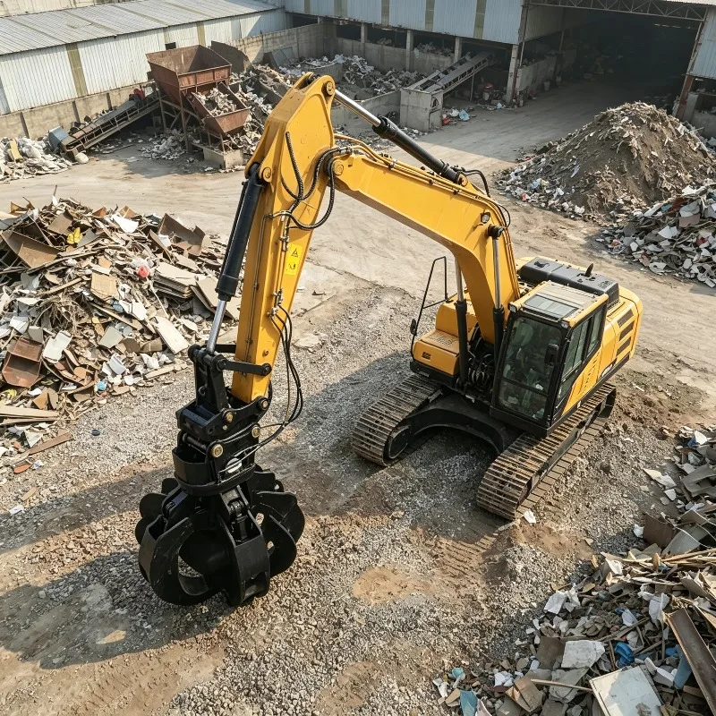 Efficient Multi-Tine Orange Peel Grapple, Advanced Bulk Material Grab for Construction Waste Customized