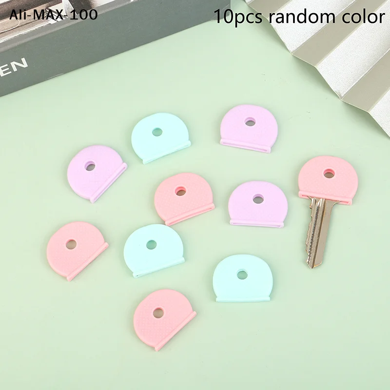 【AyS】10Pcs Mixed Color PVC Plastic Keys Caps Topper Elastic Case For DIY Keyring Rubber Head Caps Keys Locks Tags ID Markers