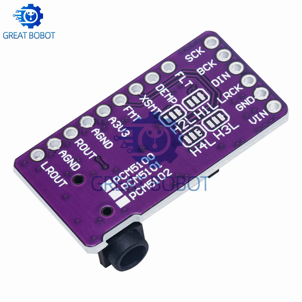 1~10 SZT. Interfejs I2S PCM5102A Dekoder DAC GY-PCM5102 Moduł Odtwarzacza I2S dla Raspberry Pi PHAT Format Board Cyfrowa Płytka Audio — zdjęcie produktu 6