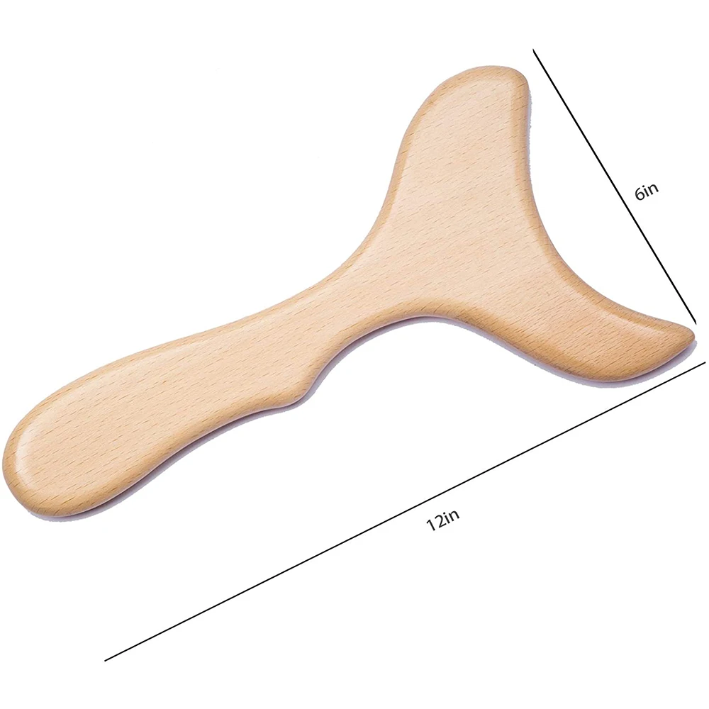 1 PC Wooden Lymphatic Drainage Tool Gua Sha Scraping Wood Therapy Massager Body Sculpting Tool for Maderotherapy, Anti-Cellulite