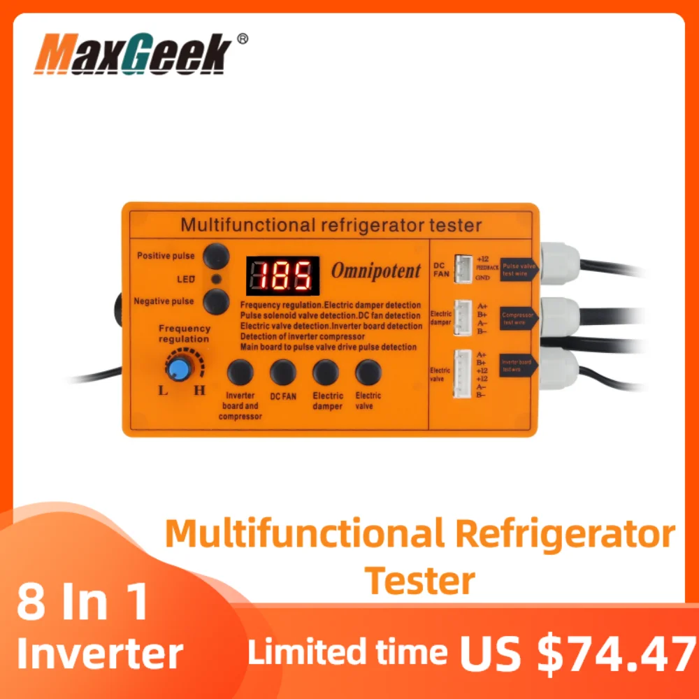 Maxgeek Multifuncional Inversor Geladeira Compressor Detector Placa de Pulso Válvula Solenóide Teste Falha Ferramenta Reparo Acessórios