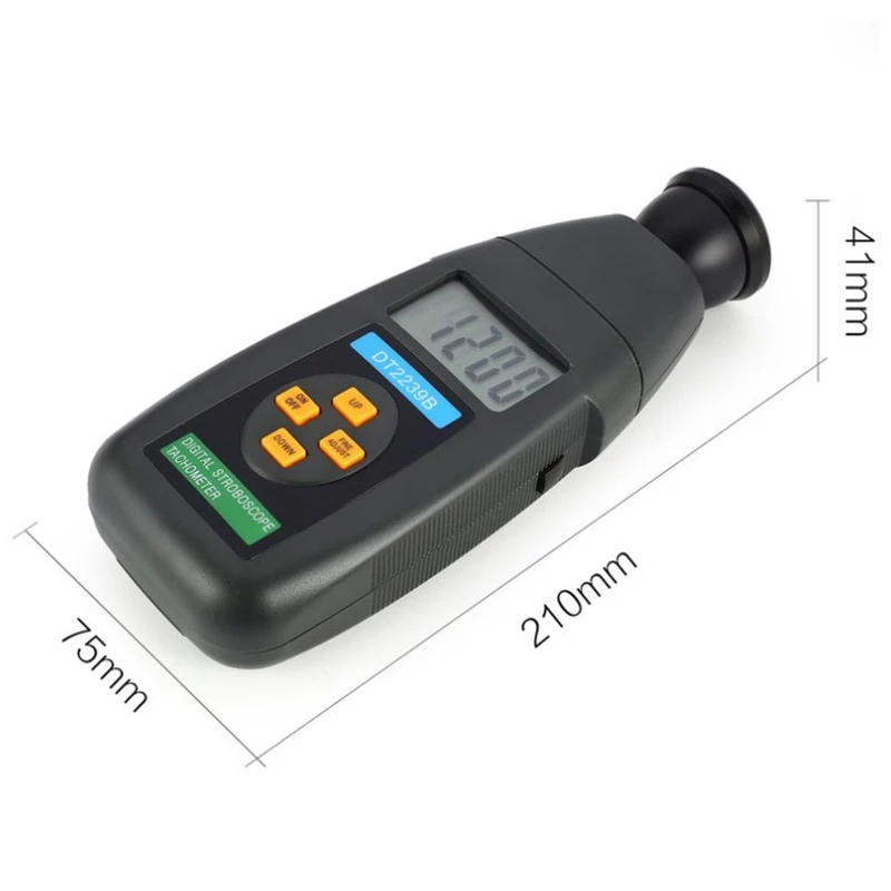 DT2239B Digital LCD Non-Contact Flash Stroboscope Tachometer Photoelectric Revolution Meter Speedometer Tester 60-19999RPM