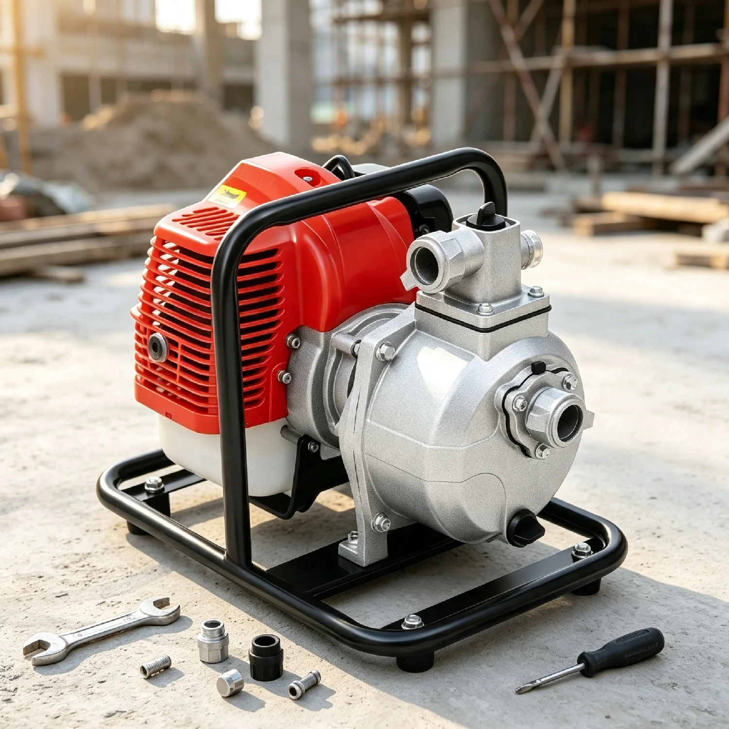 Image of 43CC Wassertransferpumpe, 2-Takt-Motor Wasserpumpe, Bewässerungspumpe für Landschaftsbau, Stadtpflege