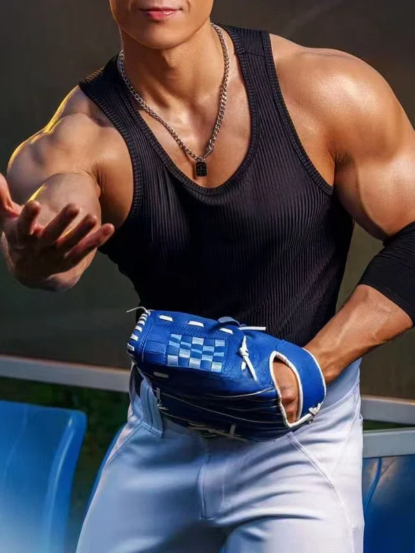 

Высокоэластичный мужской хлопковый тренировочный жилет Thiened Rough Tead Bla круглый Ne Fitn базовый слой модный спортивный ремень