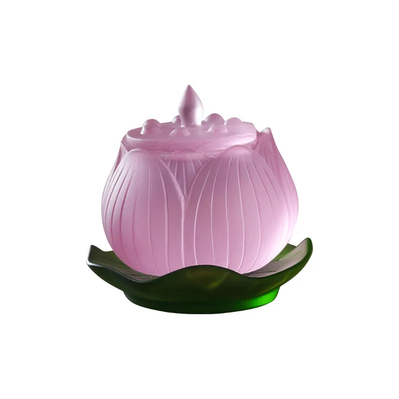 Traditional Glazed Lotus Leaf Offering Buddha Holy Water Cup Exquisite Style Suitable for Home Disp