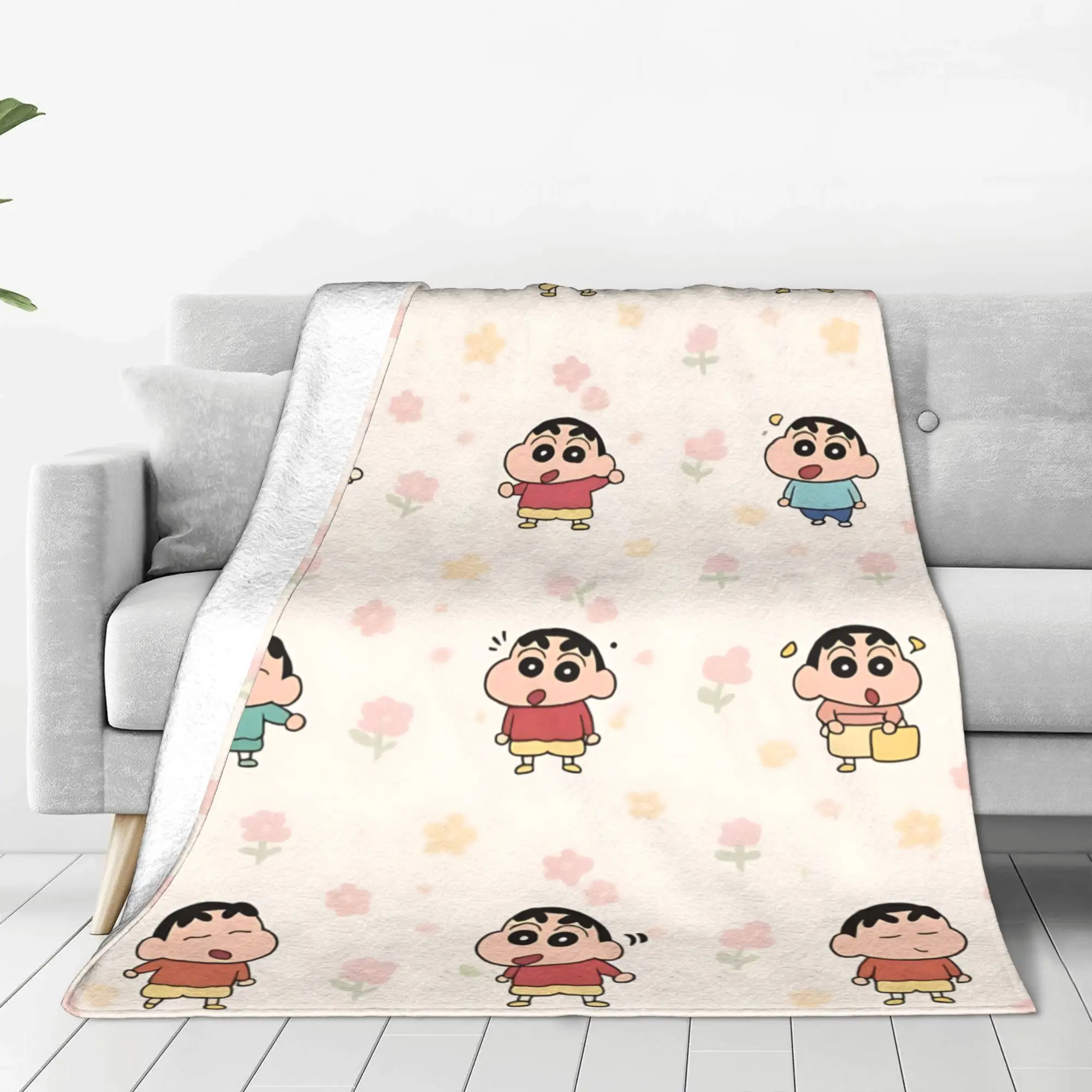 1PC home Cutecore Room Decor Crayon S Shin chan Blanket Throw Blanket  Novelty Warm Blanket All Season