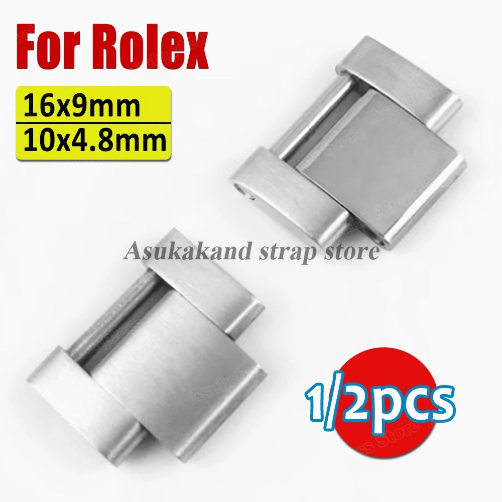 1/2pcs Stainless Steel Extension Link 10*4.8mm/16*9mm for Rolex President Oyster Watchstrap for GMT Submariner Ditona Watch Band