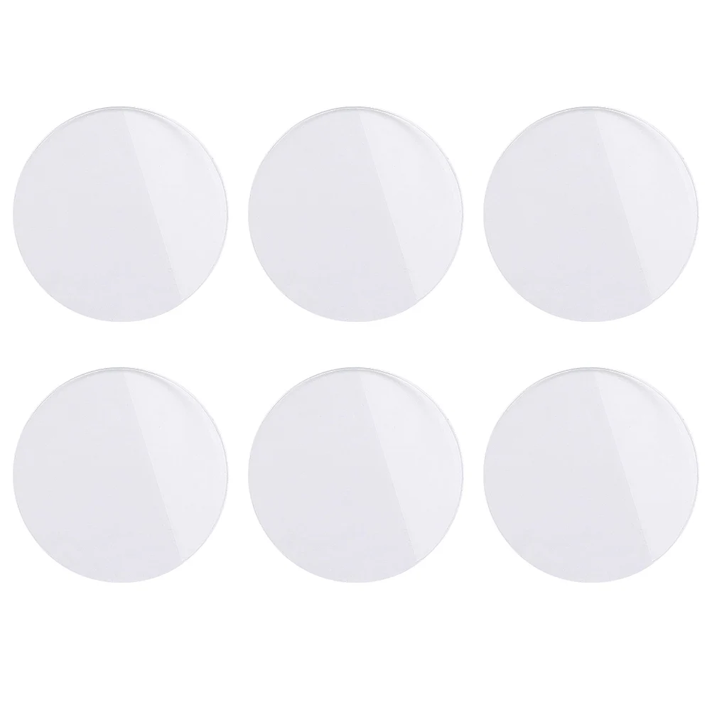 6 Pcs Watch Lens Replacement Clear Glass Screen Protector High Definition Round Flat Easy Install Watch Repair Parts