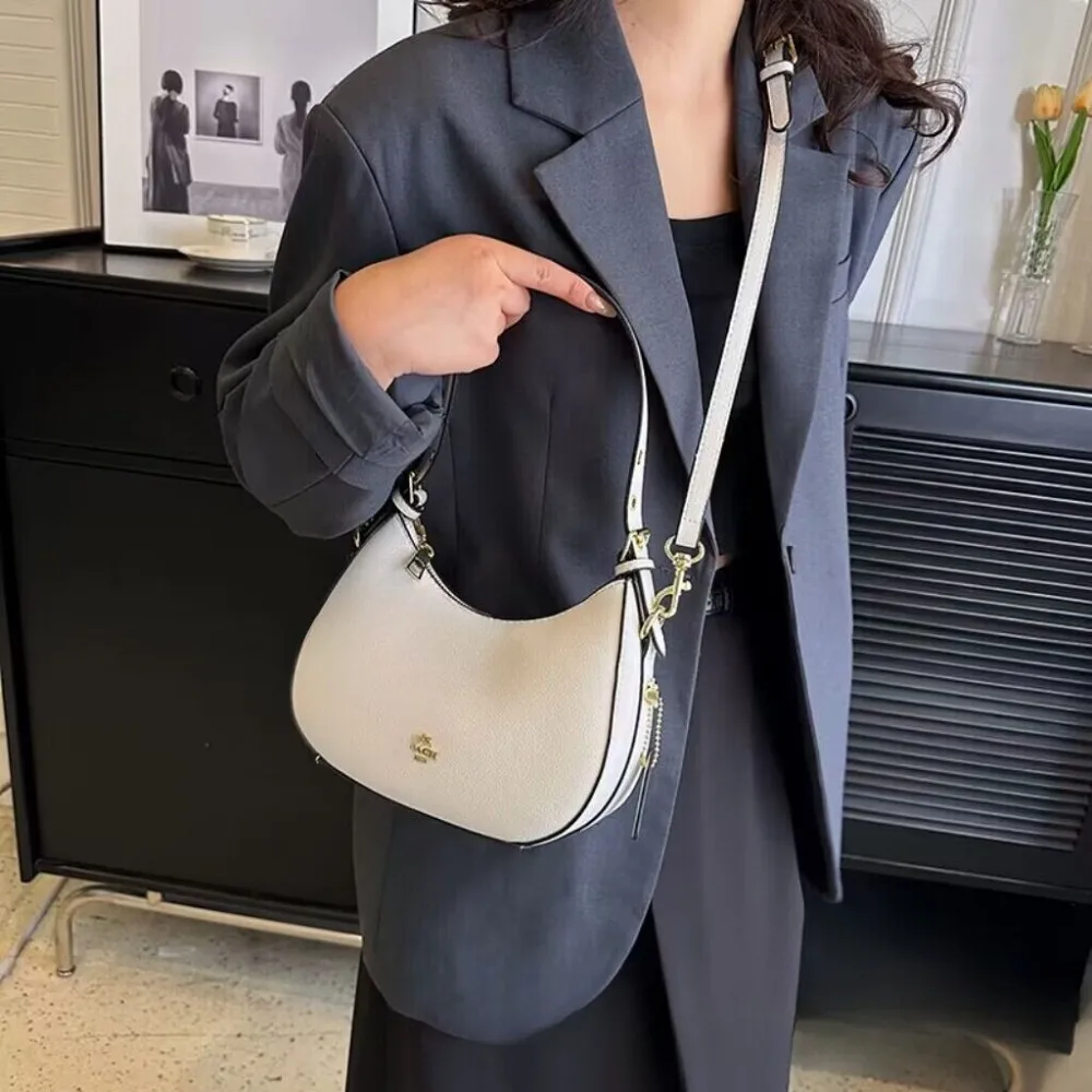 Bolso Hobo, bolso de media luna, bolso de moda para las axilas, bolso de hombro Simple para ir al trabajo, bolsos de cuero de ocio a la moda versátiles, bolso de diseñador para mujer