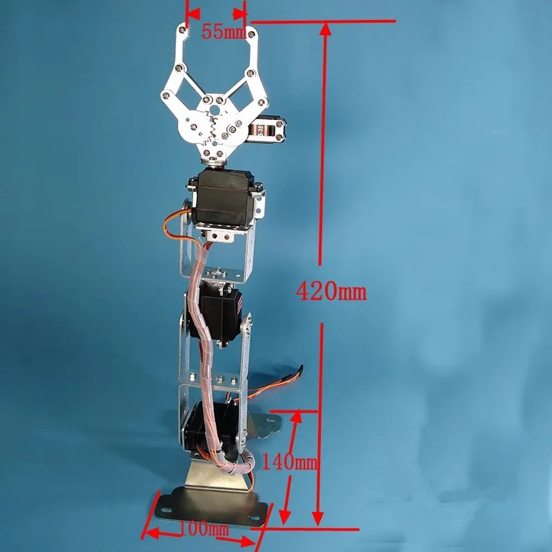 기계식 로봇 리모컨 로봇 팔 스테인리스 스틸 클로, 어린이 장난감 RC 로봇 팔 DIY 키트, 서보 MG90 포함, 6 Dof