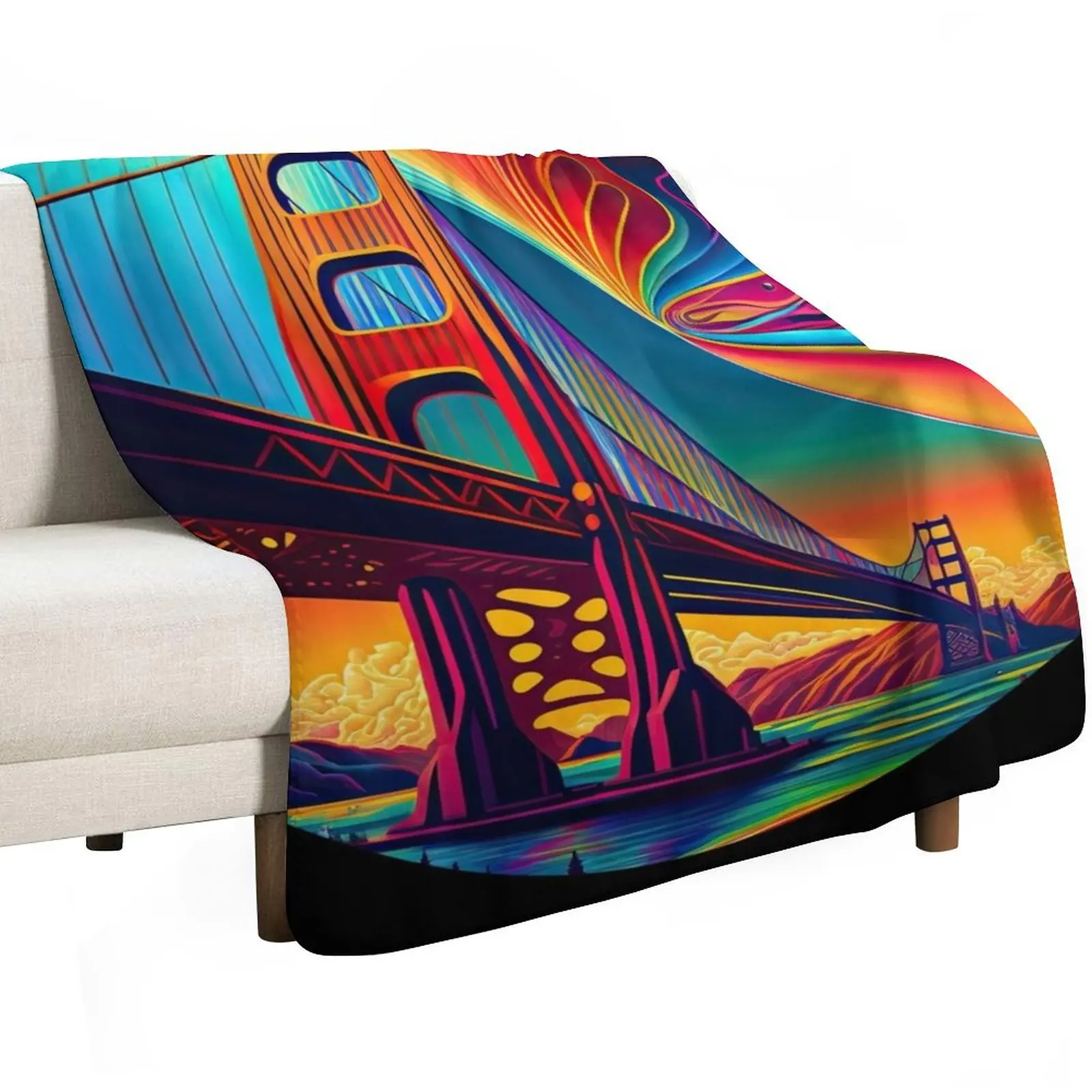 Golden Gate Bridge v2 Throw Blanket Baby Custom for winter Blankets For Bed Luxury Large Blankets