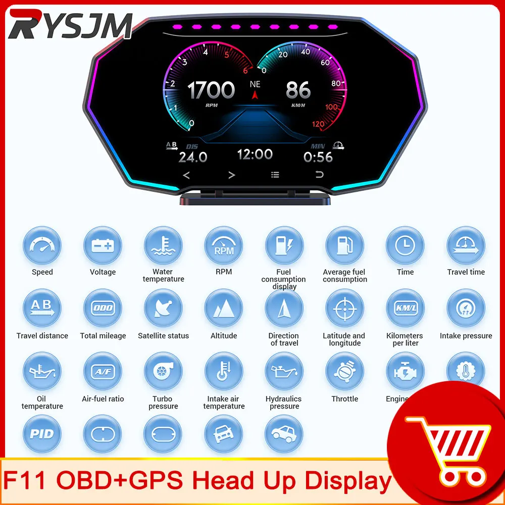 Obd+Gps Hud Car Slo…
