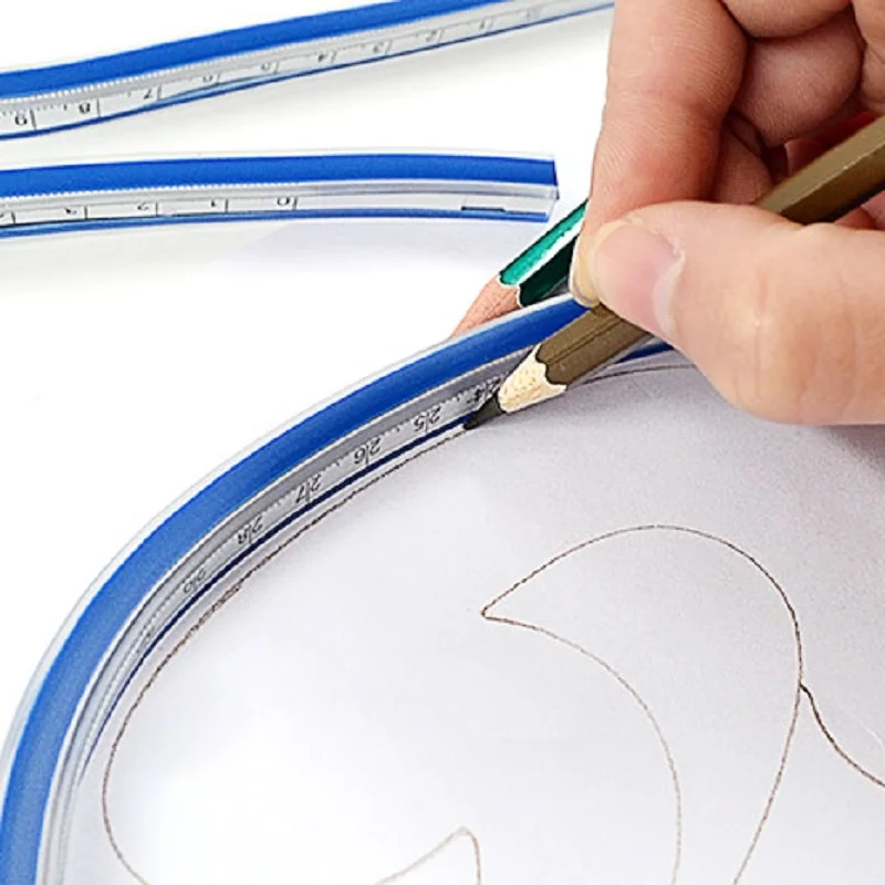 100cm Snake Shaped Ruler Soft Flexible Curve Ruler Flex Curved Ruler Quilting 40 Inch; Double-sided Scale