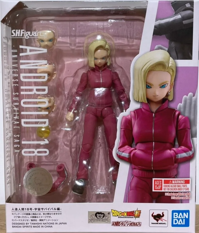 Figura Coleccionable de Bandai Dragon Ball Super, Androide 18 SHF, Torneo de Poder Cósmico