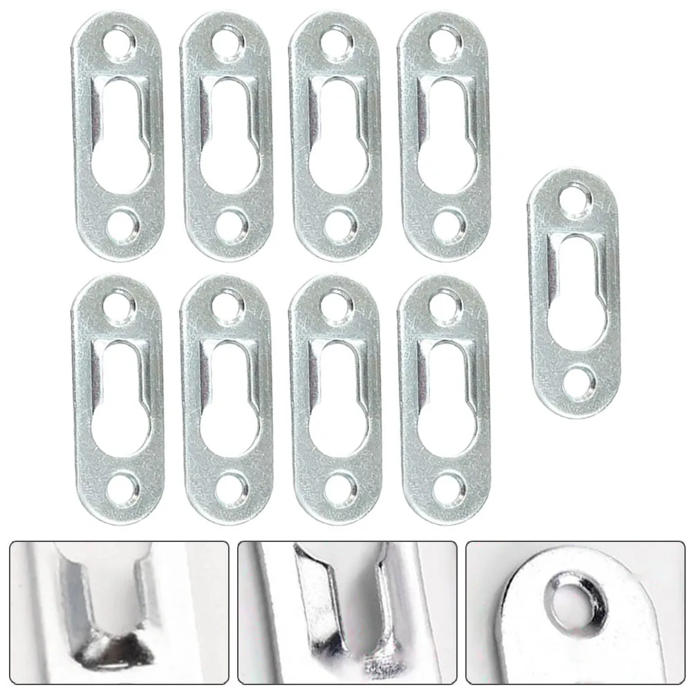 10/30/50pcs Picture Hanger Metal Mirror Hook Snap Metal Keyhole Hanger Fasteners For Picture Photo Frame Furnniture Cabinet