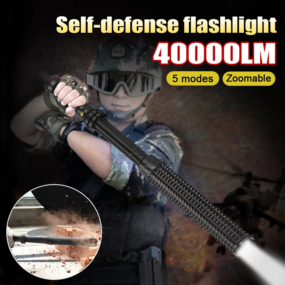 

Мощный T6 светодиодный фонарь DC аккумуляторные фонари самообороны Зум водонепроницаемый тактический факел супер яркий кемпинговый фонарь