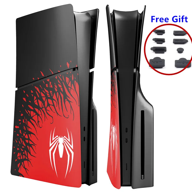 For Playstation 5 Slim PS5 Slim Disc Edition Plate Replacement Housing Shell ABS Case Cover Faceplate Side Panels Custom Spider