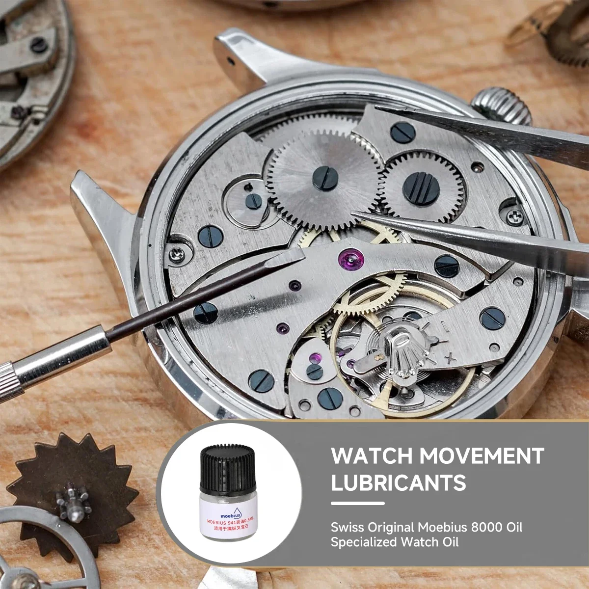 Original Mobius Moebius Watch Oil Imported From Switzerland 9010b 9104 8200 V105 D5 Hatchet Man Clockwork Oil Set Combination image 6