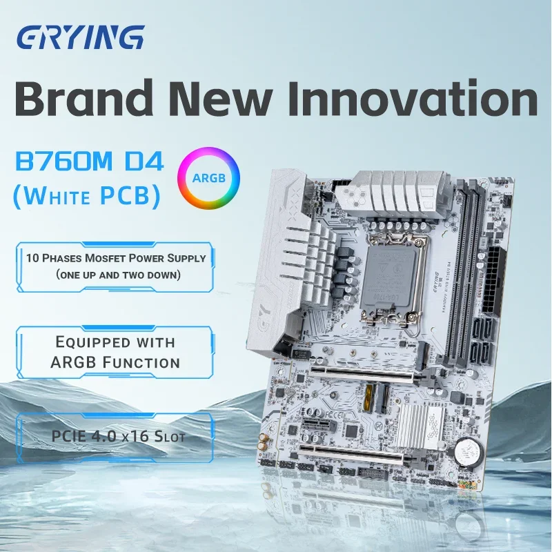 ERYING B760M D4 ARGB Motherboard LGA1700 Support Core i3/i5/i7/i9 12th 13th CPU 12400 12900 13600K/F Desktop Computer Components