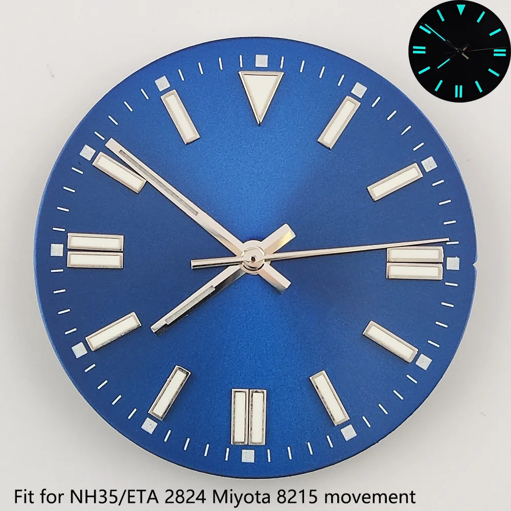 Dial suitable for NH35/ETA 2824 Miyota 8215 movement 28.5mm dial blue green luminous accessories