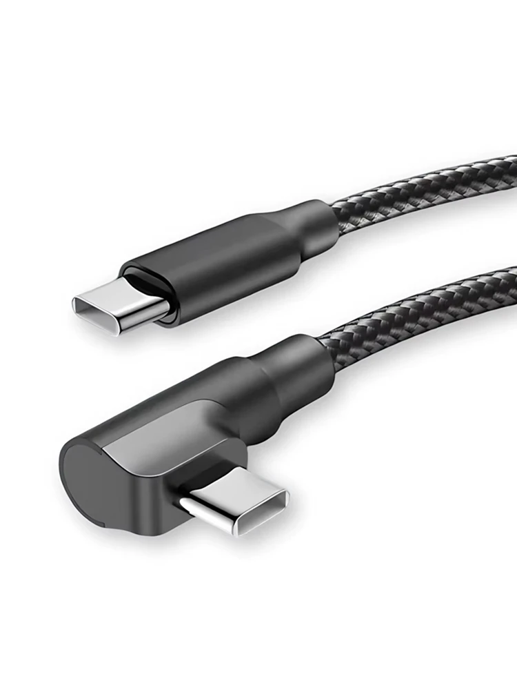 90 graden elleboog USB-C snellaadkabel voor iPhone 17 16 15 Pro Max Samsung Xiaomi Redmi POCO OnePlus nylon gevlochten Type-C kabel - afbeelding 2