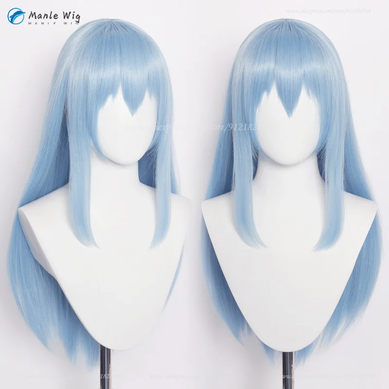 

Anime Rimuru Tempest Cosplay Wig 70cm Long Blue Straight Wigs Heat Resistant Synthetic Hair Halloween Role Play Wigs + Wig Cap