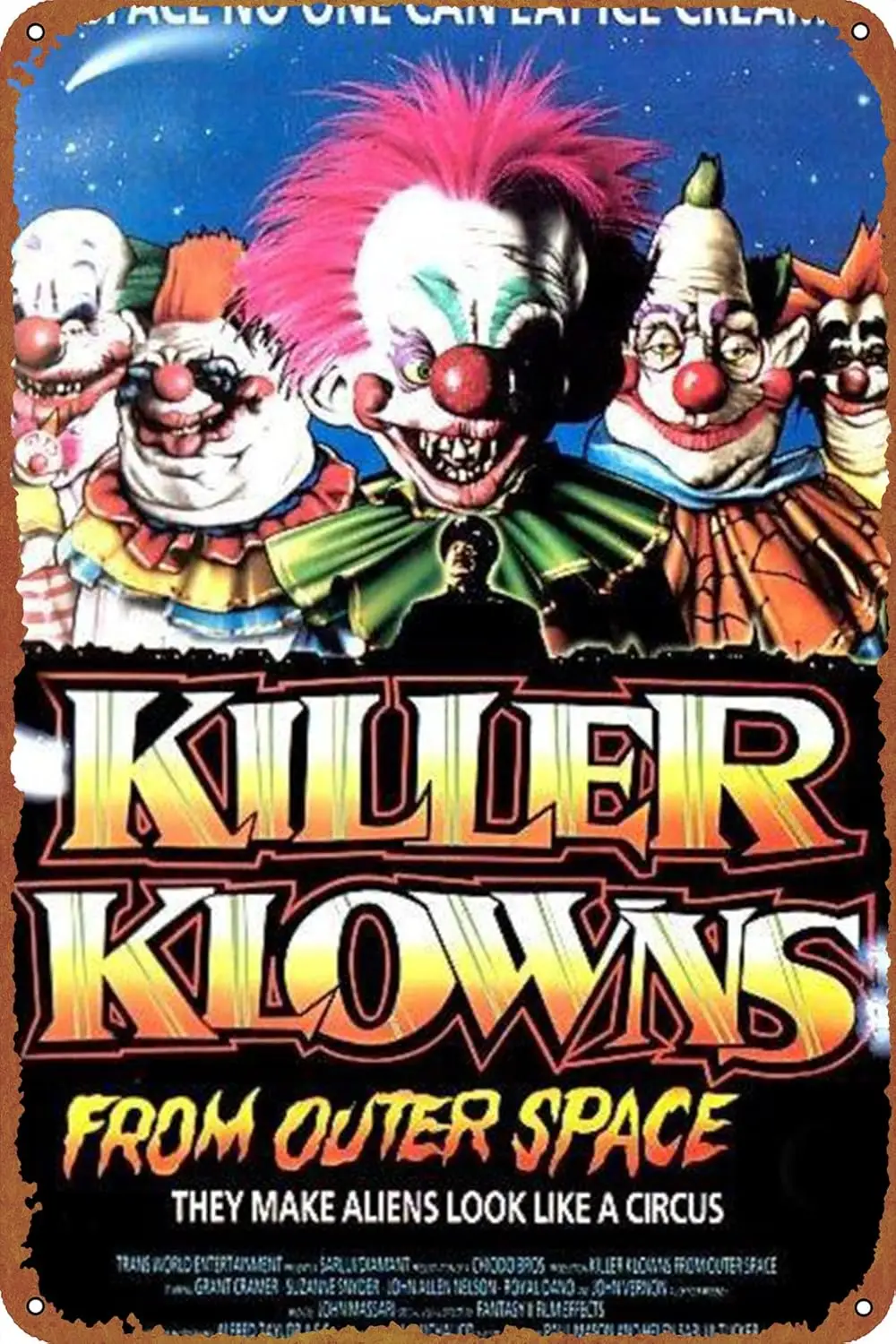 Killer Klowns from Outer Space Metal aluminum poster retro home decoration bar office coffee shop kitchen bedroom restaurant gar