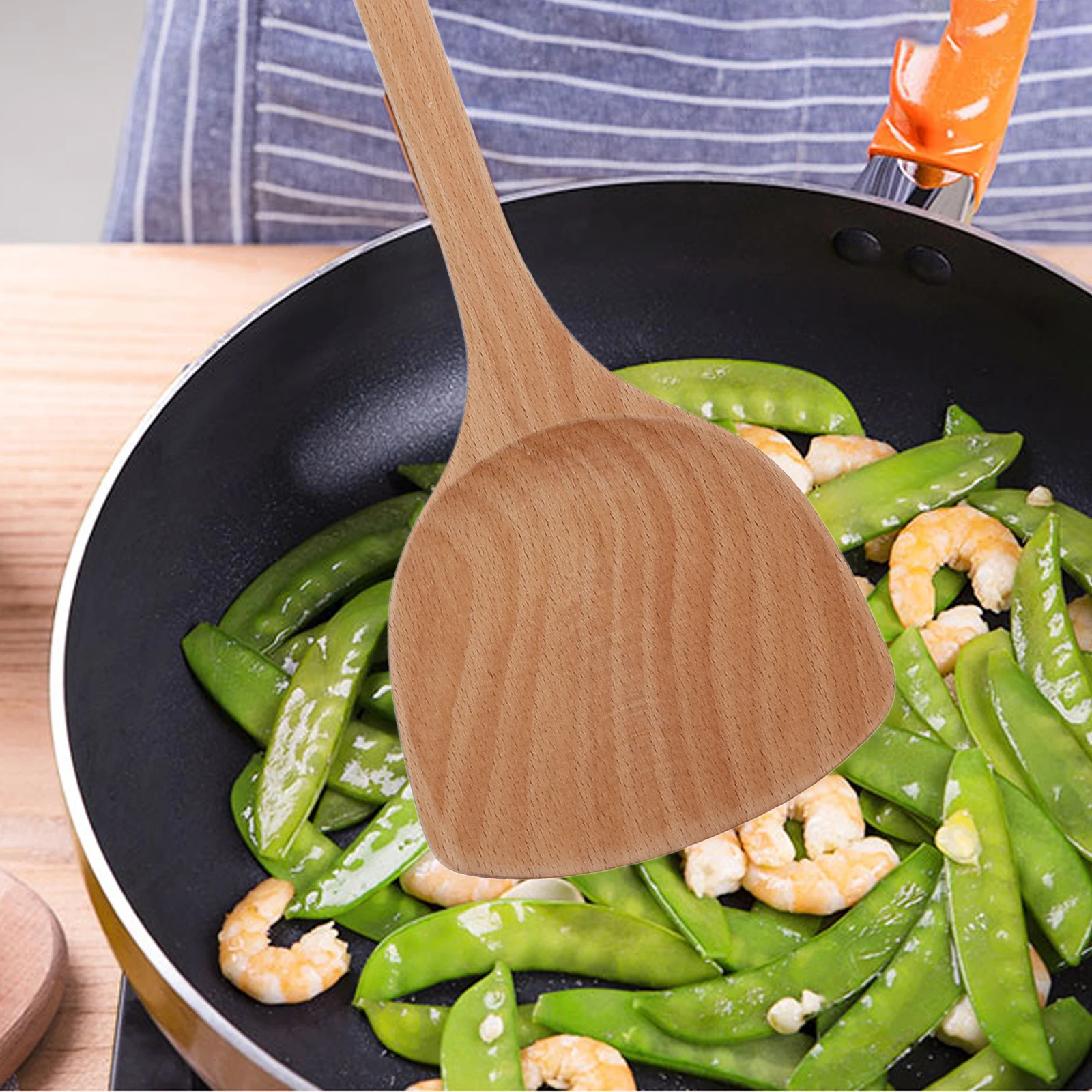 

Wooden Cooking Shovel Kitchen Spatula Solid Frying Household Wok Non Stick Turner