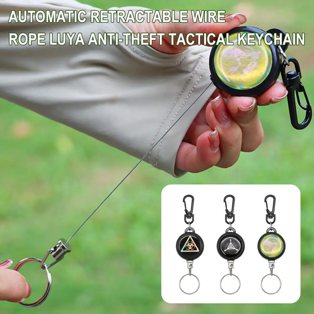 

Outdoor Creative Metal Retractable Key Chain Easy To Pull Key Anti-loss Anti-theft Wire Rope Buckle Buckle