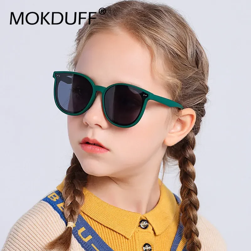 3-12 Years Kids Polarized Sunglasses Boys\' Cool Girls Soft TPEE Frame Cat Eye Design Fashion Sun UV400 Protection Oval Glasses